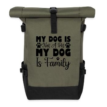 Mon chien est de la famille - Sac à dos roll top - olive/noir - Devant