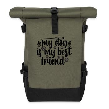 Mon chien est mon meilleur ami - Sac à dos roll top - olive/noir - Devant