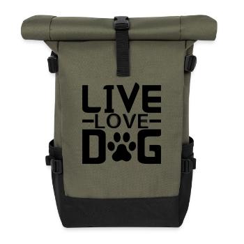 Vie Amour Chiens - Sac à dos roll top - olive/noir - Devant