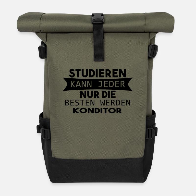 Konditor Geschenk - Rolltop Rucksack - Olive/Schwarz