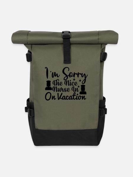 Es tut mir leid Die nette Krankenschwester ist weg - Rolltop Rucksack - Olive/Schwarz