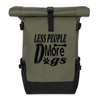 Fewer people more dogs - Roll Top Backpack - olive/black - Front