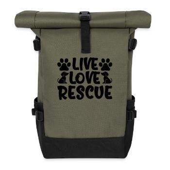 Sauvetage de l’amour en direct - Sac à dos roll top - olive/noir - Devant