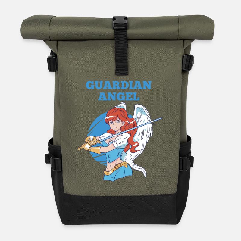 Guardian Angel - Roll Top Backpack - olive/black