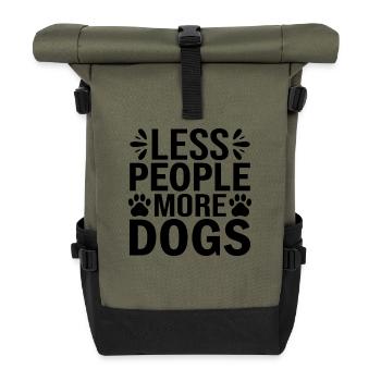 Moins de gens plus de chiens - Sac à dos roll top - olive/noir - Devant
