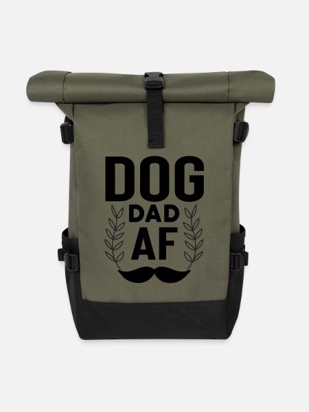 Hund Papa Af - Rolltop Rucksack - Olive/Schwarz