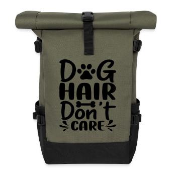 Hundehaare egal - Rolltop Rucksack - Olive/Schwarz - Vorne