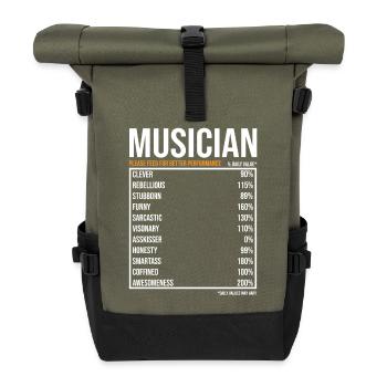 Musiciens du jour Musicien drôle - Sac à dos roll top - olive/noir - Devant