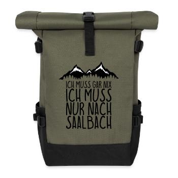 I don't have to do anything I just have to go to SAALBACH - Roll Top Backpack - olive/black - Front