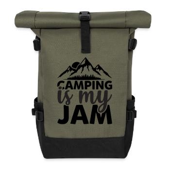Wandern Natur Outdoor Berge - Rolltop Rucksack - Olive/Schwarz - Vorne