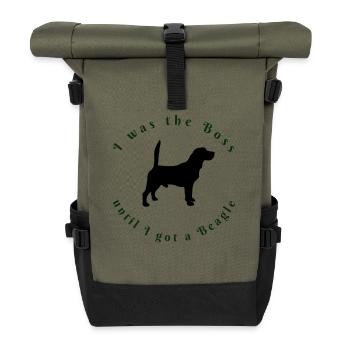 I Was The - Beagle Lovers Tee - Rolltop Rucksack - Olive/Schwarz - Vorne