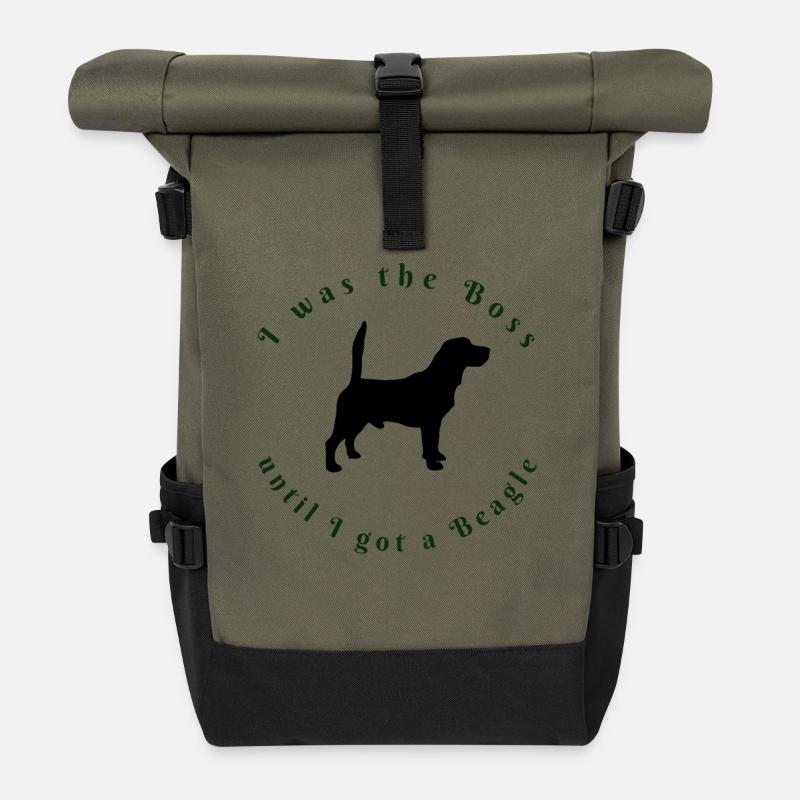 I Was The - Beagle Lovers Tee - Rolltop Rucksack - Olive/Schwarz