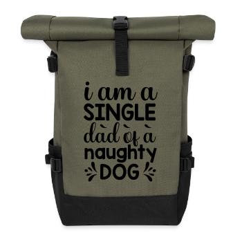 Papa de chien monoparental - Sac à dos roll top - olive/noir - Devant