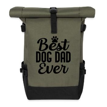 Best dog dad of all time - Roll Top Backpack - olive/black - Front