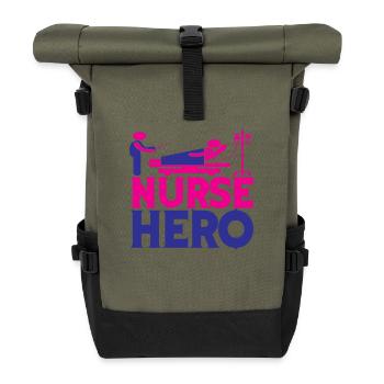 NURSE Nurse - Roll Top Backpack - olive/black - Front