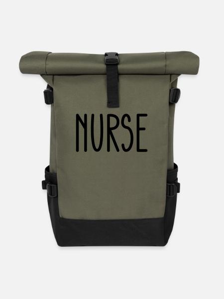 Krankenschwester - Rolltop Rucksack - Olive/Schwarz