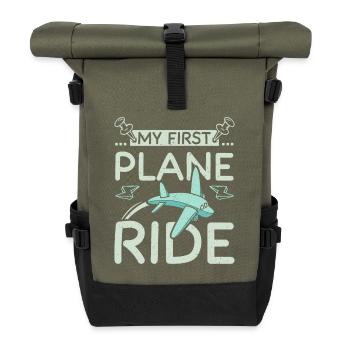Mon premier voyage en avion - Sac à dos roll top - olive/noir - Devant