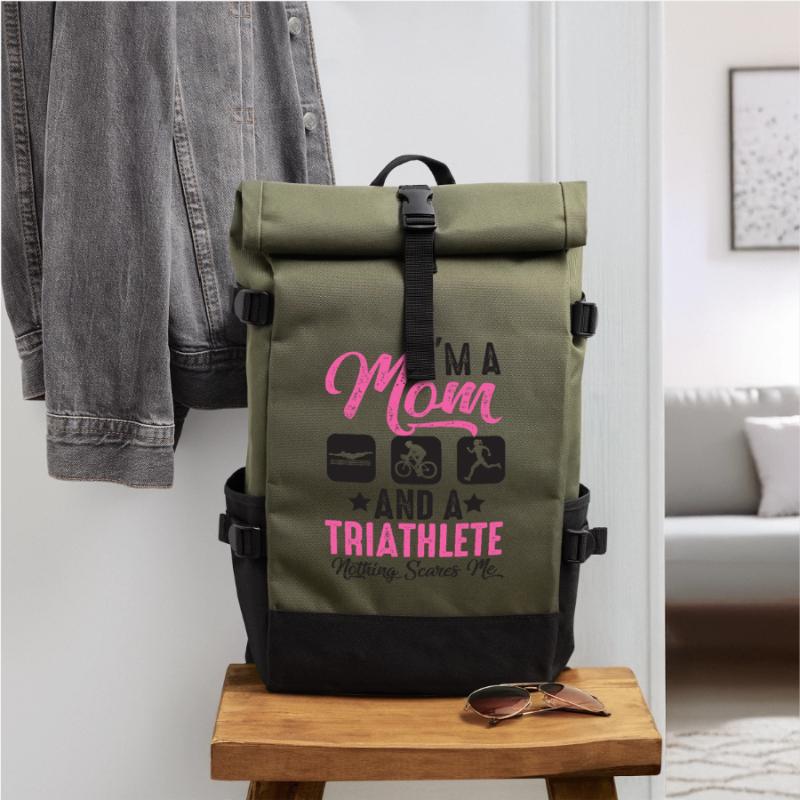Ich Bin Eine Mutter Und Ein Triathlet Rolltop Rucksack