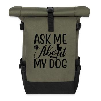 Posez-moi des questions sur mon chien - Sac à dos roll top - olive/noir - Devant