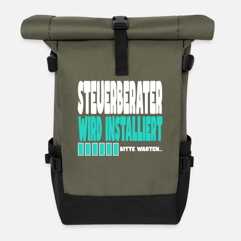 Steuerberater wird installiert - Rolltop Rucksack - Olive/Schwarz