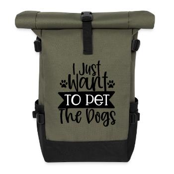 Je veux juste caresser les chiens - Sac à dos roll top - olive/noir - Devant