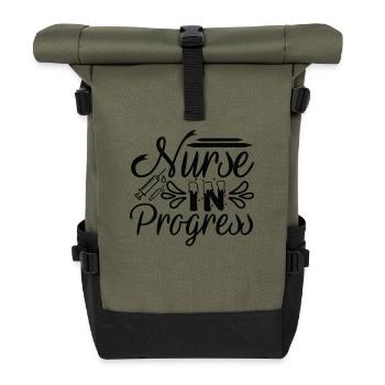 Krankenschwester in Progress - Rolltop Rucksack - Olive/Schwarz - Vorne