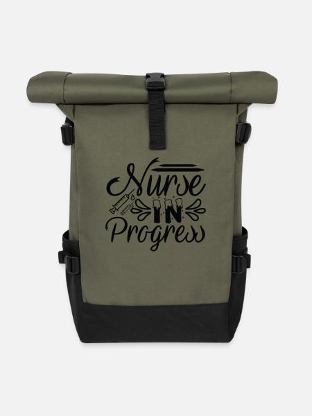 Krankenschwester in Progress - Rolltop Rucksack - Olive/Schwarz