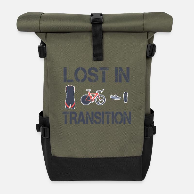 Lost In Transition Triathlet Triathlon - Rolltop Rucksack - Olive/Schwarz