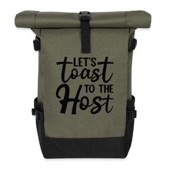 Lasst uns auf den Gastgeber anstoßen - Rolltop Rucksack - Olive/Schwarz - Vorne