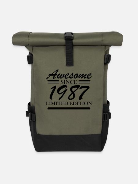 1987 - Né en 1987 - Sac à dos roll top - olive/noir