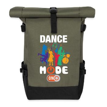 Funny Dance Mode On - Roll Top Backpack - olive/black - Front
