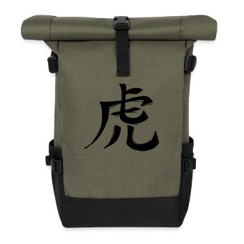 Signe du zodiaque chinois tigre - Sac à dos roll top - olive/noir - Devant