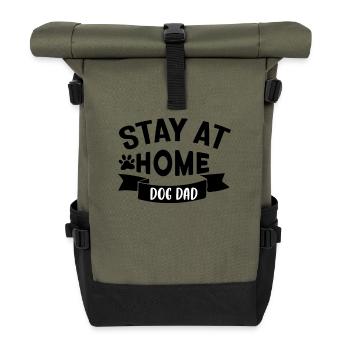 Hundepapa zu Hause - Rolltop Rucksack - Olive/Schwarz - Vorne