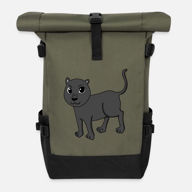 Schwarzer Panther - Rolltop Rucksack - Olive/Schwarz