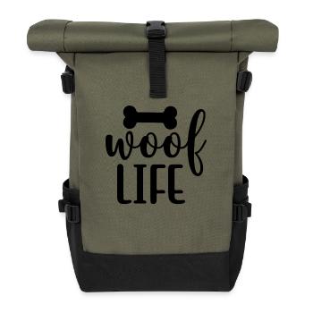 Wuff-Leben - Rolltop Rucksack - Olive/Schwarz - Vorne