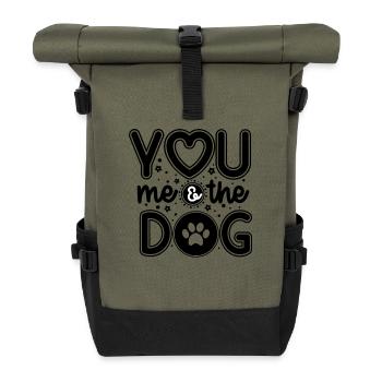 You me and the dog - Roll Top Backpack - olive/black - Front