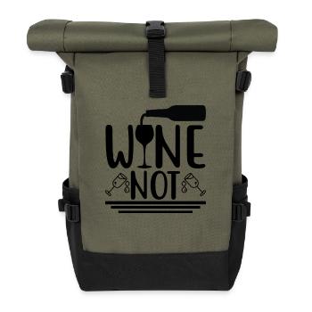 Wine not - Roll Top Backpack - olive/black - Front