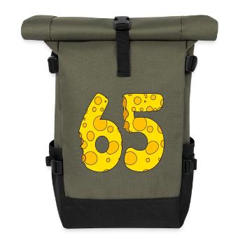 65 years old - 65th birthday gift - 1965 - Roll Top Backpack - olive/black - Front