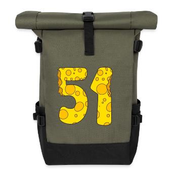 51 ans - Cadeau de 51e anniversaire - 1951 - Sac à dos roll top - olive/noir - Devant