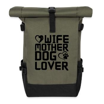 Femme Mère Chien amoureux - Sac à dos roll top - olive/noir - Devant