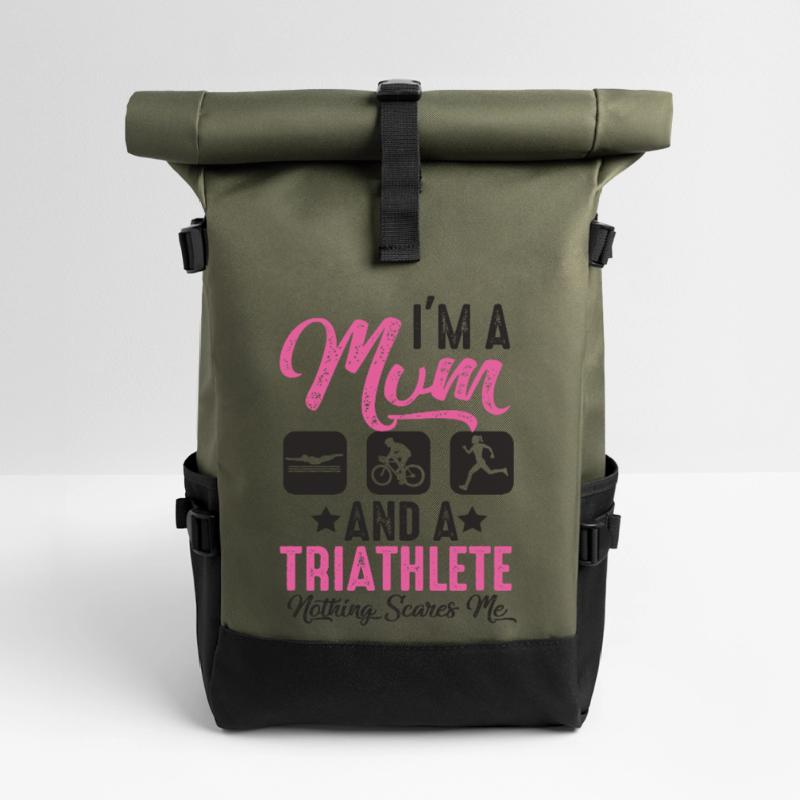 Ich Bin Eine Mutter Und Ein Triathlet Rolltop Rucksack