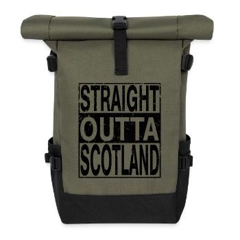 Schottland Straight outta Schottland - Rolltop Rucksack - Olive/Schwarz - Vorne