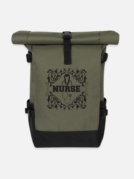 Krankenschwester - Rolltop Rucksack - Olive/Schwarz
