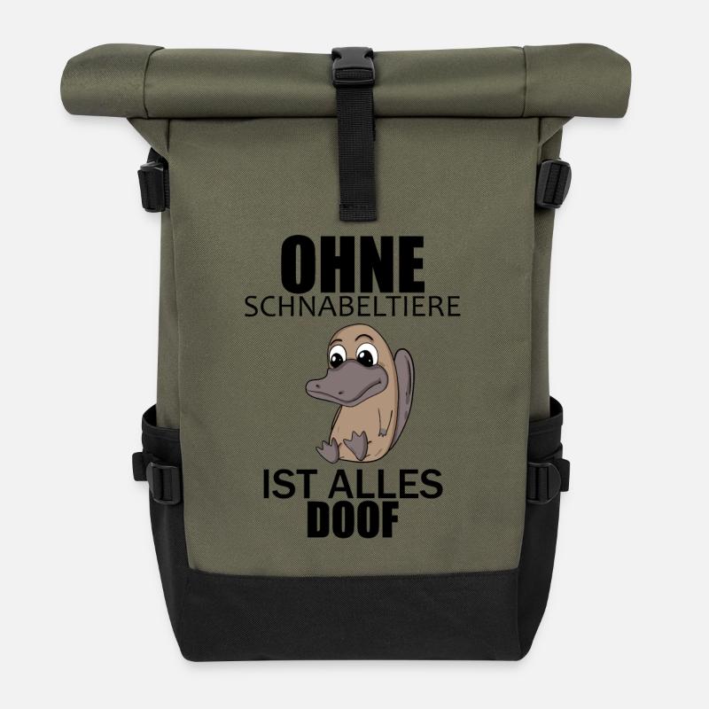 Schnabeltier - Rolltop Rucksack - Olive/Schwarz