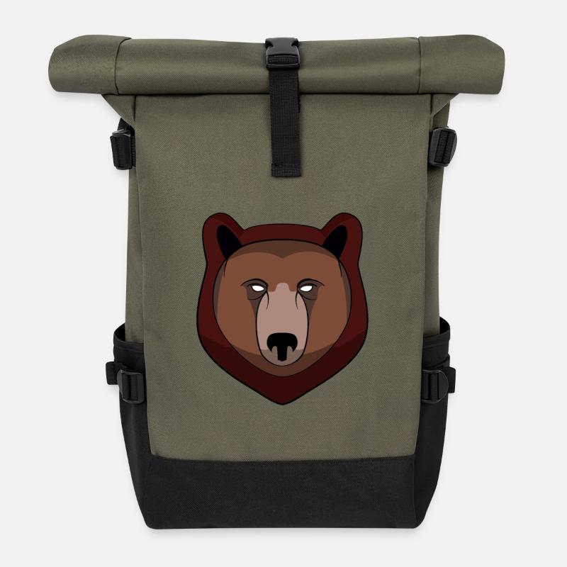 Bear - Roll Top Backpack - olive/black