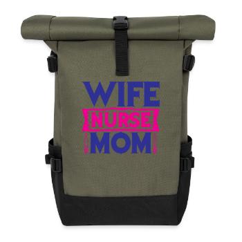 Krankenschwester Krankenhaus Not - Rolltop Rucksack - Olive/Schwarz - Vorne