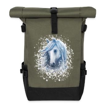 Tête de cheval dans la neige Star Winter - Sac à dos roll top - olive/noir - Devant