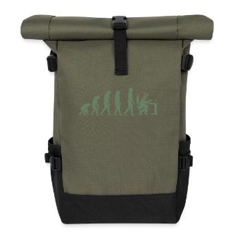 Évolution du Gamer Zocker Nerd Geek Progamer - Sac à dos roll top - olive/noir - Devant