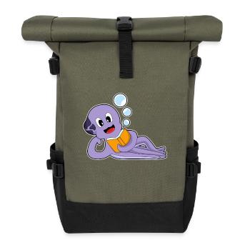 Octopus Book - Roll Top Backpack - olive/black - Front