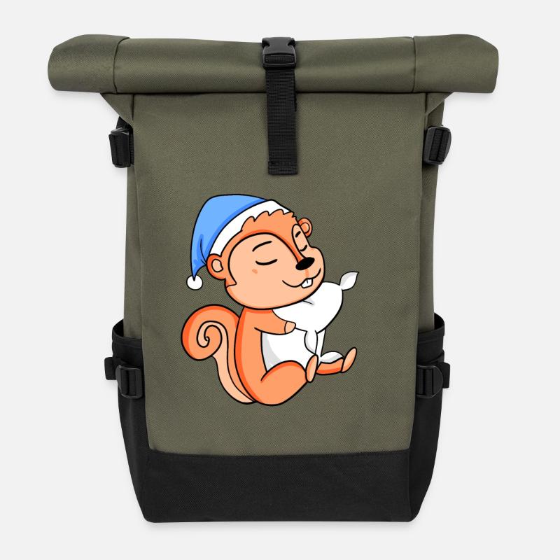 Écureuil - Sac à dos roll top - olive/noir